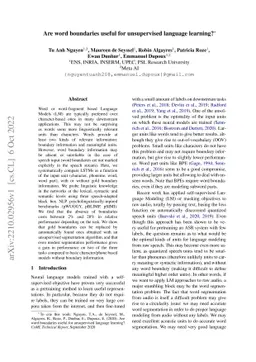 Are word boundaries useful for unsupervised language learning?