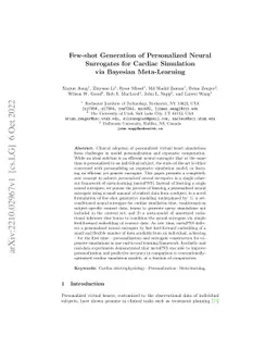 Few-shot Generation of Personalized Neural Surrogates for Cardiac
  Simulation via Bayesian Meta-Learning