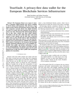 TrustVault: A privacy-first data wallet for the European Blockchain
  Services Infrastructure