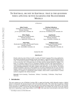 To Softmax, or not to Softmax: that is the question when applying Active
  Learning for Transformer Models