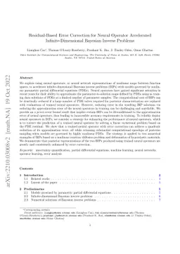 Residual-based error correction for neural operator accelerated
  infinite-dimensional Bayesian inverse problems