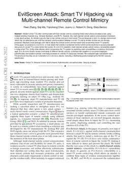 EvilScreen Attack: Smart TV Hijacking via Multi-channel Remote Control
  Mimicry