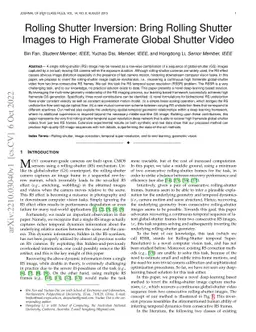 Rolling Shutter Inversion: Bring Rolling Shutter Images to High
  Framerate Global Shutter Video