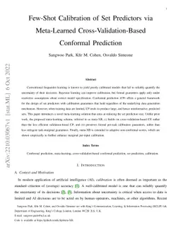 Few-Shot Calibration of Set Predictors via Meta-Learned
  Cross-Validation-Based Conformal Prediction