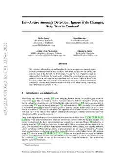 Env-Aware Anomaly Detection: Ignore Style Changes, Stay True to Content!