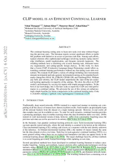 CLIP model is an Efficient Continual Learner