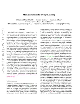 MaPLe: Multi-modal Prompt Learning