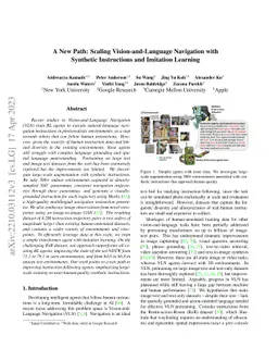 A New Path: Scaling Vision-and-Language Navigation with Synthetic
  Instructions and Imitation Learning