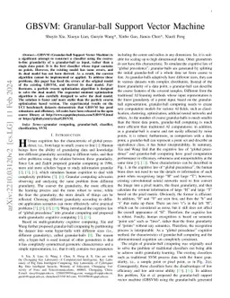 GBSVM: Granular-ball Support Vector Machine