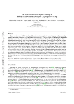 On the Effectiveness of Hybrid Pooling in Mixup-Based Graph Learning for
  Language Processing