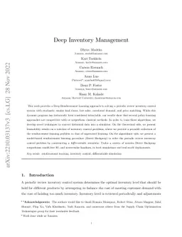 Deep Inventory Management
