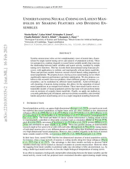 Understanding Neural Coding on Latent Manifolds by Sharing Features and
  Dividing Ensembles
