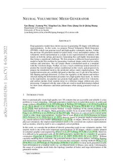 Neural Volumetric Mesh Generator