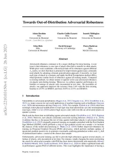 Towards Out-of-Distribution Adversarial Robustness