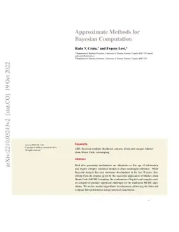 Approximate Methods for Bayesian Computation