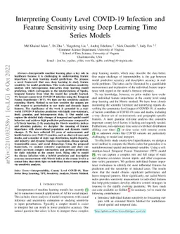 Interpreting County Level COVID-19 Infection and Feature Sensitivity
  using Deep Learning Time Series Models