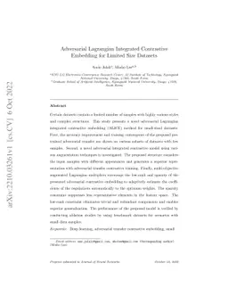 Adversarial Lagrangian Integrated Contrastive Embedding for Limited Size
  Datasets