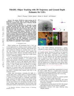 TRADE: Object Tracking with 3D Trajectory and Ground Depth Estimates for
  UAVs