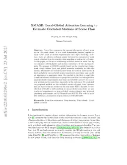 GMA3D: Local-Global Attention Learning to Estimate Occluded Motions of
  Scene Flow