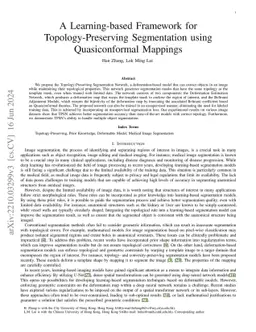A Learning-based Framework for Topology-Preserving Segmentation using
  Quasiconformal Mappings
