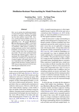 Distillation-Resistant Watermarking for Model Protection in NLP