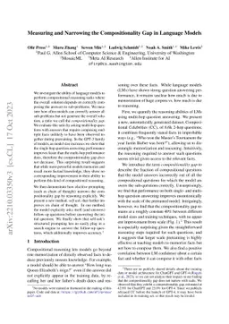 Measuring and Narrowing the Compositionality Gap in Language Models