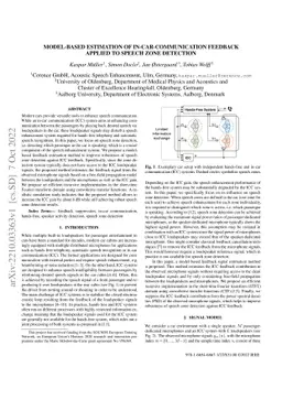 Model-based estimation of in-car-communication feedback applied to
  speech zone detection