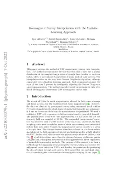 Geomagnetic Survey Interpolation with the Machine Learning Approach
