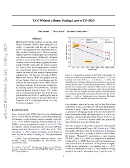 TAN Without a Burn: Scaling Laws of DP-SGD