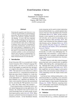 Event Extraction: A Survey