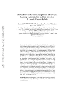 IDPL: Intra-subdomain adaptation adversarial learning segmentation
  method based on Dynamic Pseudo Labels