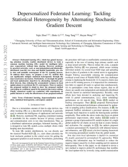 Depersonalized Federated Learning: Tackling Statistical Heterogeneity by
  Alternating Stochastic Gradient Descent