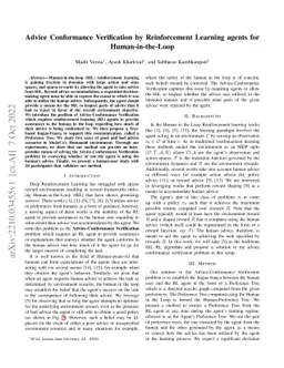 Advice Conformance Verification by Reinforcement Learning agents for
  Human-in-the-Loop