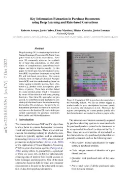 Key Information Extraction in Purchase Documents using Deep Learning and
  Rule-based Corrections
