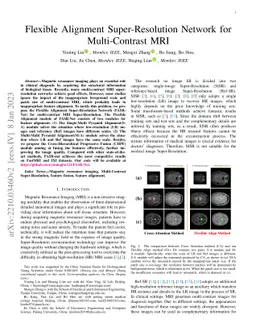 Flexible Alignment Super-Resolution Network for Multi-Contrast MRI