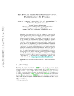 IDa-Det: An Information Discrepancy-aware Distillation for 1-bit
  Detectors