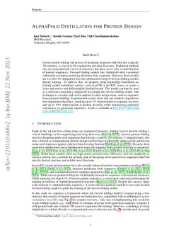 AlphaFold Distillation for Protein Design