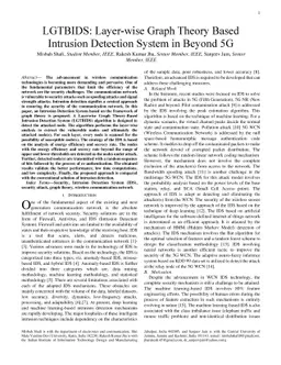 LGTBIDS: Layer-wise Graph Theory Based Intrusion Detection System in
  Beyond 5G