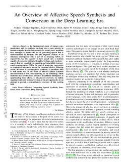 An Overview of Affective Speech Synthesis and Conversion in the Deep
  Learning Era