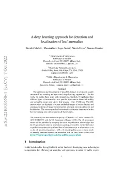 A deep learning approach for detection and localization of leaf
  anomalies