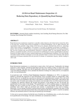 AI-Driven Road Maintenance Inspection v2: Reducing Data Dependency &
  Quantifying Road Damage