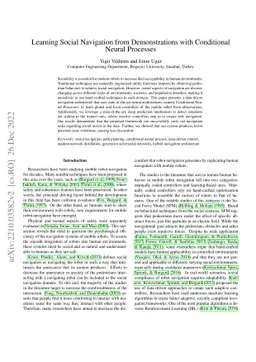 Learning Social Navigation from Demonstrations with Conditional Neural
  Processes