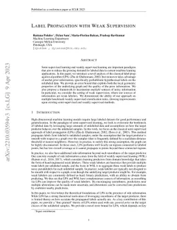 Label Propagation with Weak Supervision