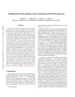 Modeling Inter-Class and Intra-Class Constraints in Novel Class
  Discovery