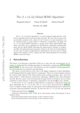 The $(1+(λ,λ))$ Global SEMO Algorithm