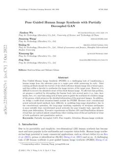 Pose Guided Human Image Synthesis with Partially Decoupled GAN