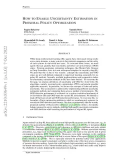 How to Enable Uncertainty Estimation in Proximal Policy Optimization