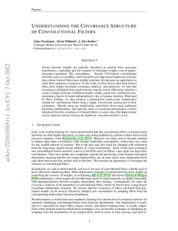 Understanding the Covariance Structure of Convolutional Filters