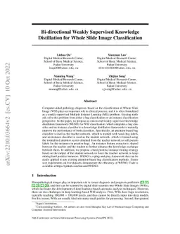 Bi-directional Weakly Supervised Knowledge Distillation for Whole Slide
  Image Classification