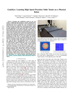 GoalsEye: Learning High Speed Precision Table Tennis on a Physical Robot